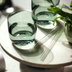 Like Water Glass 2-pack, Sage