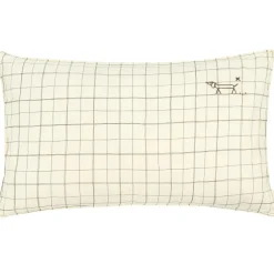 L1N0 Cushion 30x50 cm Checked Pattern, Natural