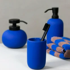 Lotus Soap Dispenser Low, Cobalt-blue