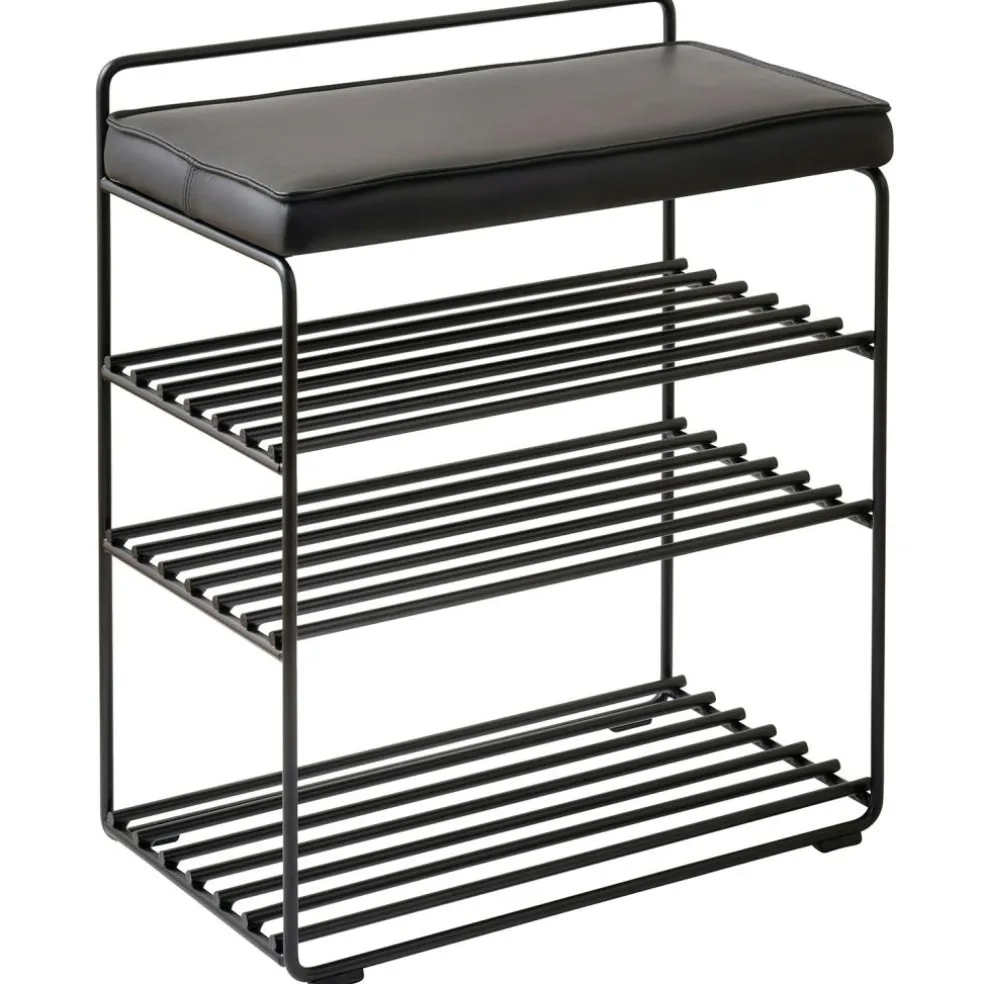 Lower East Shoe Rack, White / Cognac