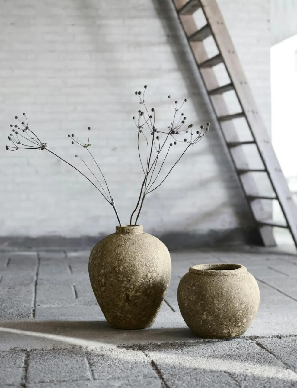 Luna Decorative Pot Beige, 38 cm