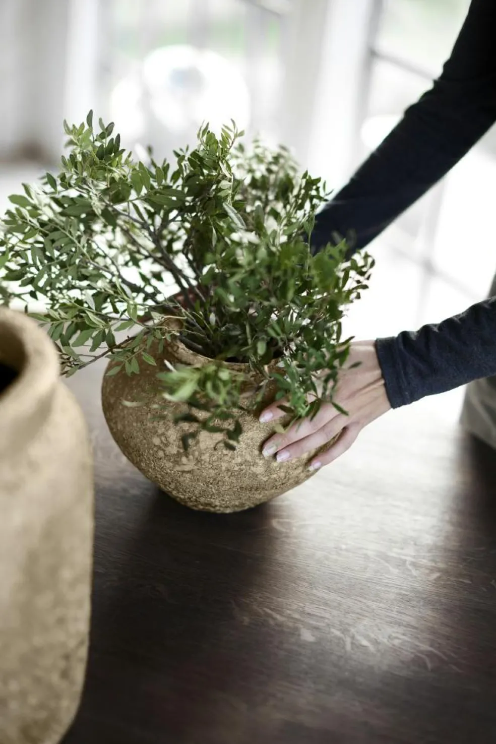 Luna Decorative Pot Beige, 38 cm