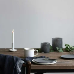 Lyric Candle Holder L, Dark Grey