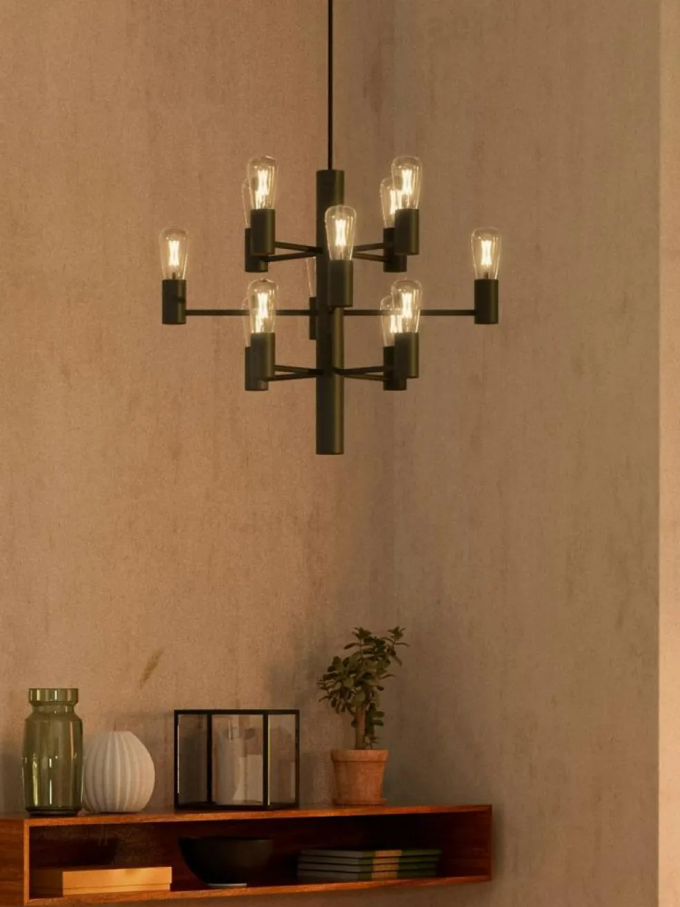 Manola Mini Chandelier, Black
