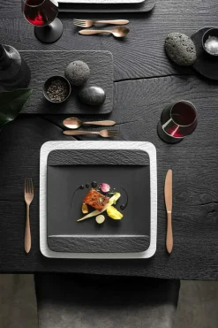 Manufacture Rock Squared Plate, Black 28 cm