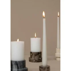 MARBLE Candle Holder Low, Black/Grey