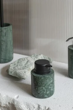 Marble Soap Dispenser Låg, Black Grey