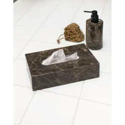 MARBLE Storage Box For Tissues, Brown