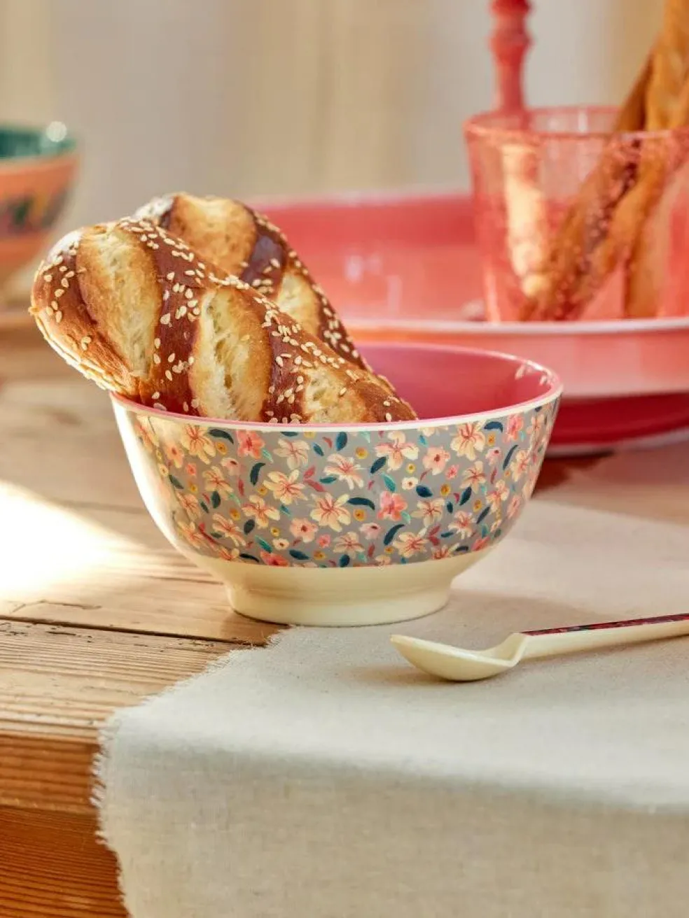 Melamine Bowl 30 cl, Check Pink