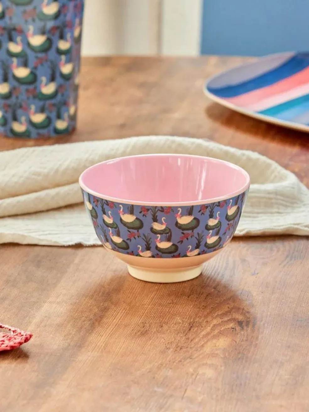 Melamine Bowl 30 cl, Check Pink