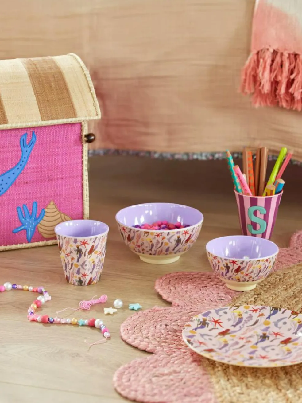 Melamine Bowl 30 cl, Check Pink