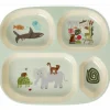 Melamine Plate With 4 Compartments, Mint Wildlife
