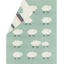 Mila Baby Blanket 75x100 cm Sheep, Light Green