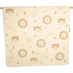 Mila Kids Blanket 150x200 cm Lion Raccoon Bear, Off-white