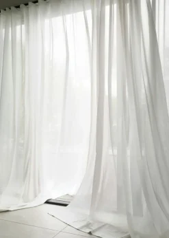 Mimmi Curtain Recycled Fabric Double Width, Natural White, 290x250 cm