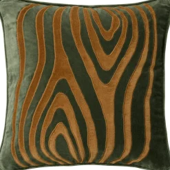 Mita Cushion Cover 50x50 cm, Sea Blue / Cognac