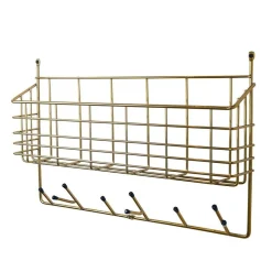 Mitten Shelf Storage/Hooks, White