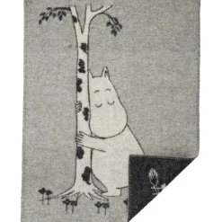Moomin tree hug Plaid 65x90 cm, Grey