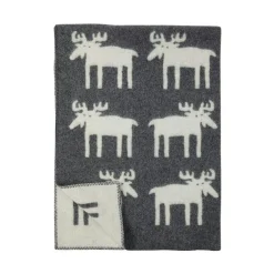 Moose Blanket, Grey/White
