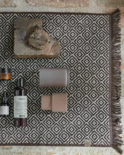 MOROCCO Bath Mat, Black / Grey