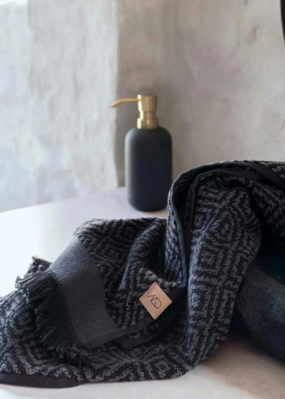 Morocco Guest Towel 35x55 cm 2-pack, Black / White