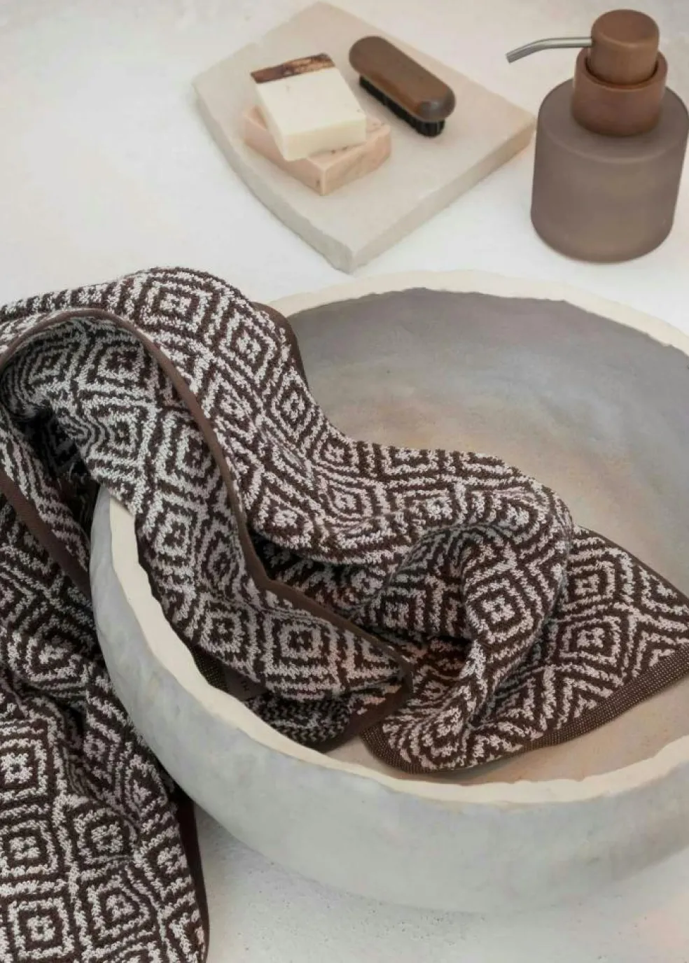 Morocco Guest Towel 35x55 cm 2-pack, Black / White