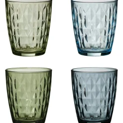 Mosaik Drinking Glass 4-pack 34 cl, Green Blue