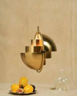 Multi-Lite Pendant 36 cm, Brass / Sea Grey Semi-matte
