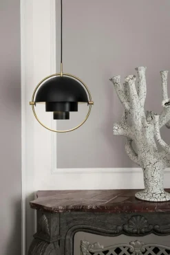 Multi-Lite Pendant 36 cm, Brass / Sea Grey Semi-matte