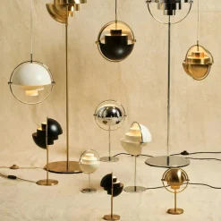 Multi-Lite Pendant 36 cm, Brass / Sea Grey Semi-matte