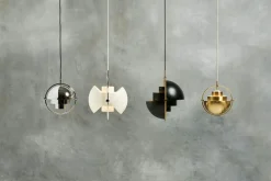 Multi-Lite Pendant 36 cm, Brass / Sea Grey Semi-matte
