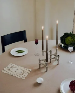 Nagel Candlestick 3 Pieces, Brushed Brass