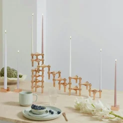 Nagel Candlestick 3 Pieces, Brushed Brass