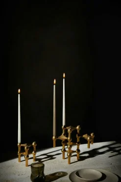 Nagel Candlestick 3 Pieces, Brushed Brass