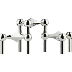 Nagel Candlestick 3 Pieces, Brushed Brass