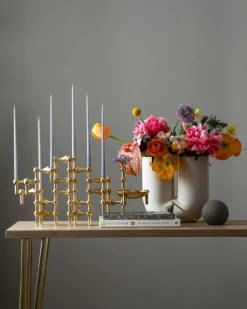 Nagel Candlestick 3 Pieces, Brushed Brass