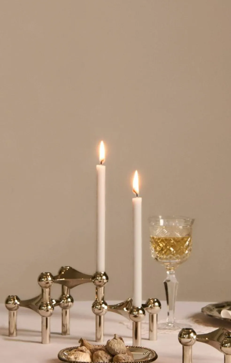 Nagel Candlestick, Brushed Brass