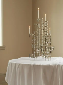 Nagel Candlestick, Brushed Brass