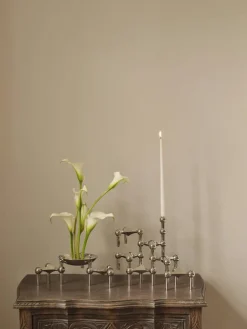 Nagel Candlestick, Brushed Brass