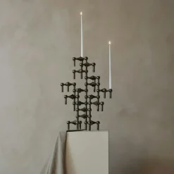 Nagel Candlestick, Brushed Brass