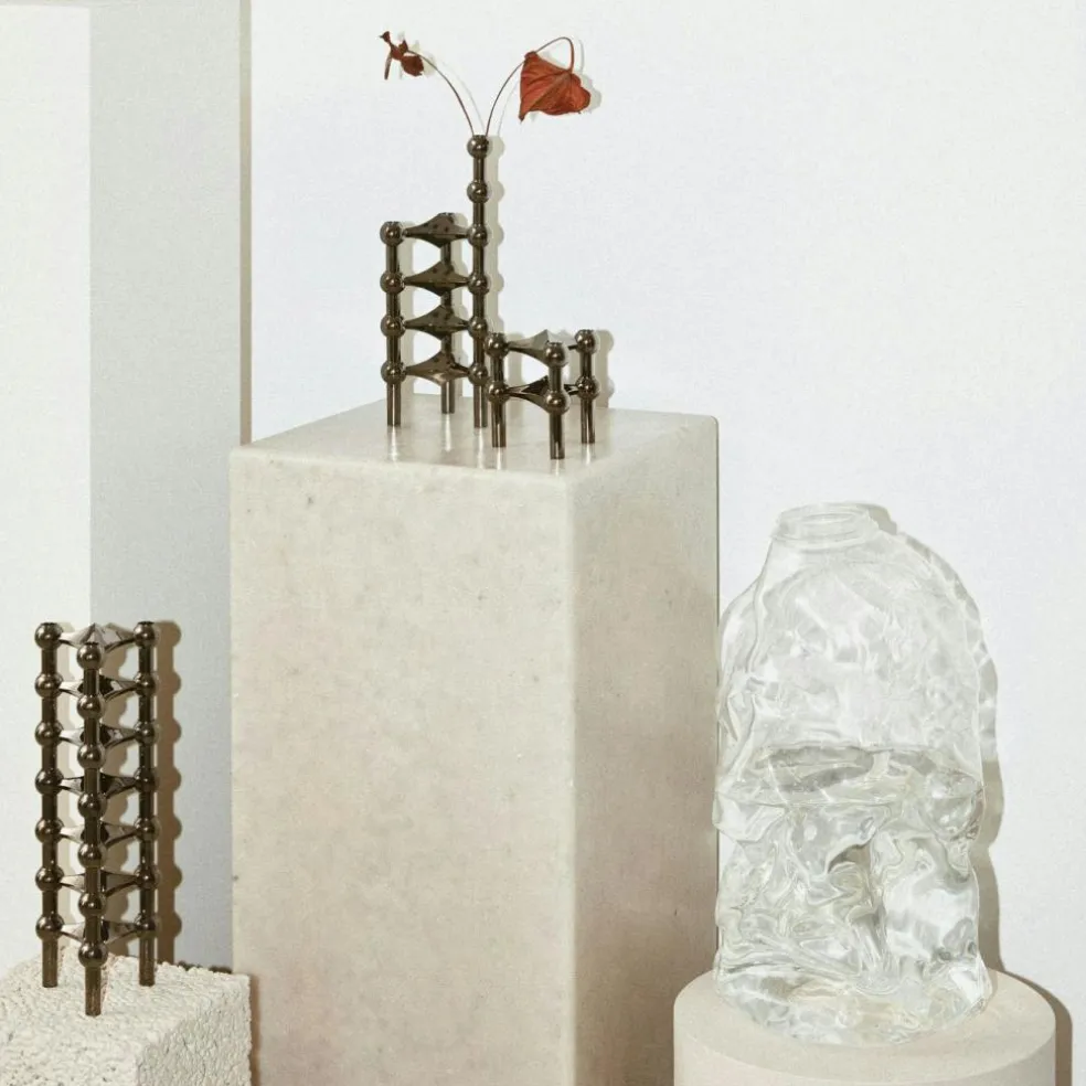 Nagel Candlestick, Brushed Brass