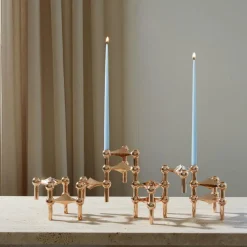 Nagel Candlestick, Brushed Brass