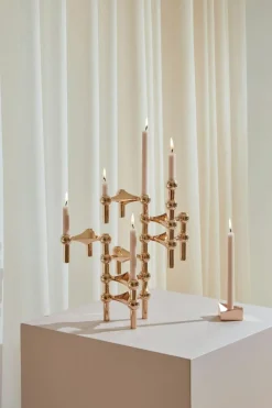 Nagel Candlestick, Brushed Brass