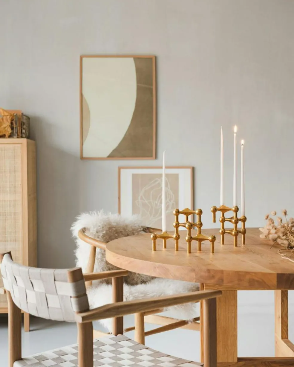 Nagel Candlestick, Brushed Brass