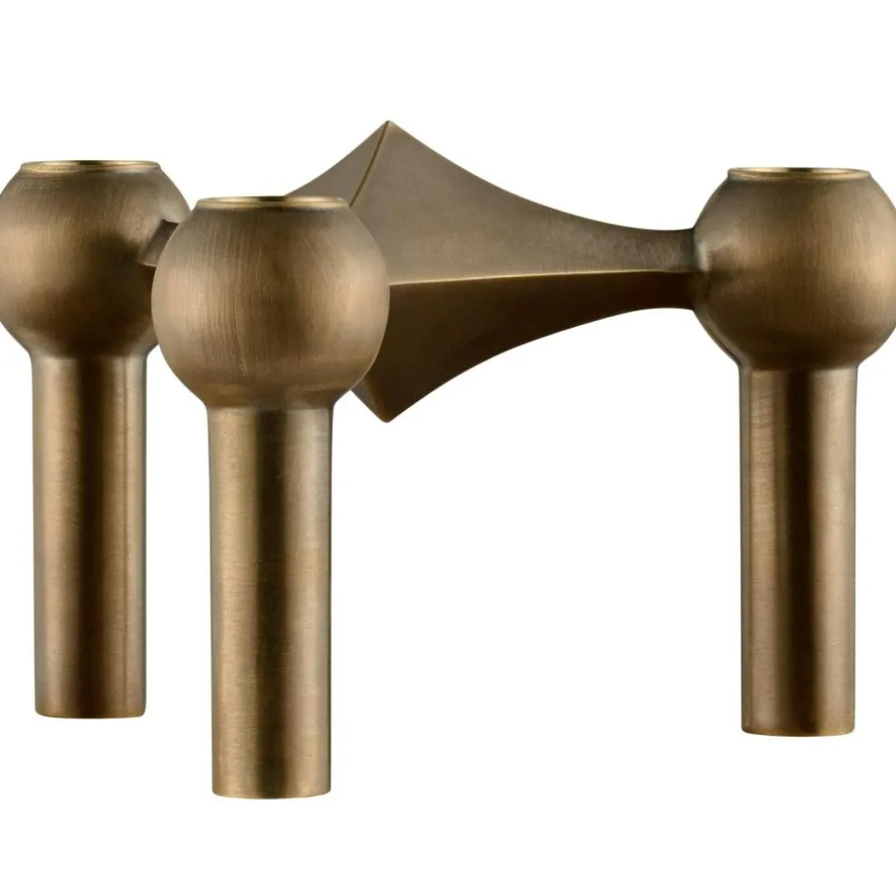 Nagel Candlestick, Brushed Brass