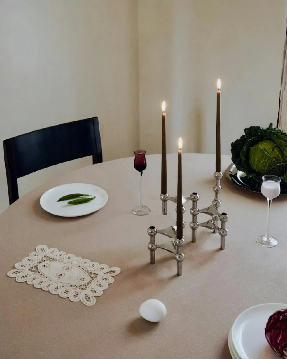 Nagel Candlestick, Brushed Brass