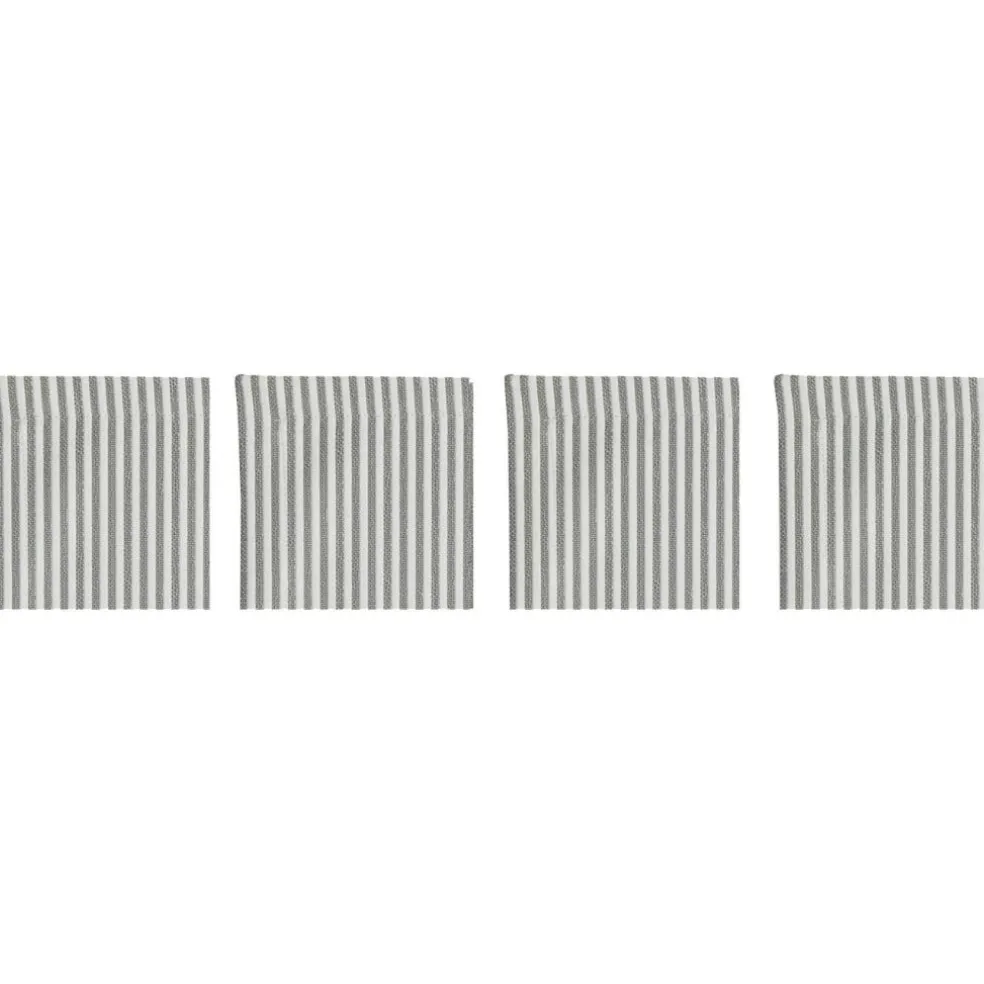 Narrow Stripe Coasters 10x10 cm 4-pack, Grey