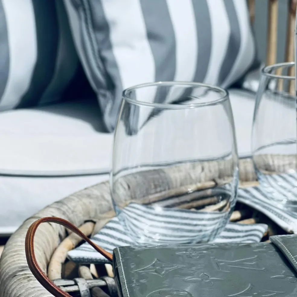 Narrow Stripe Coasters 10x10 cm 4-pack, Grey