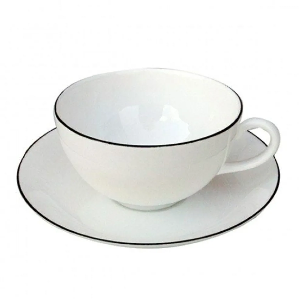 Natur Tea Cup With Saucer, Round, Snow