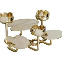 Ninfea Grande Candle Holder, Nickel Plated